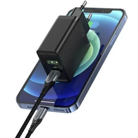 Vention FBBB0-EU Cargador de Pared 20W con Puertos USB-C y USB-A